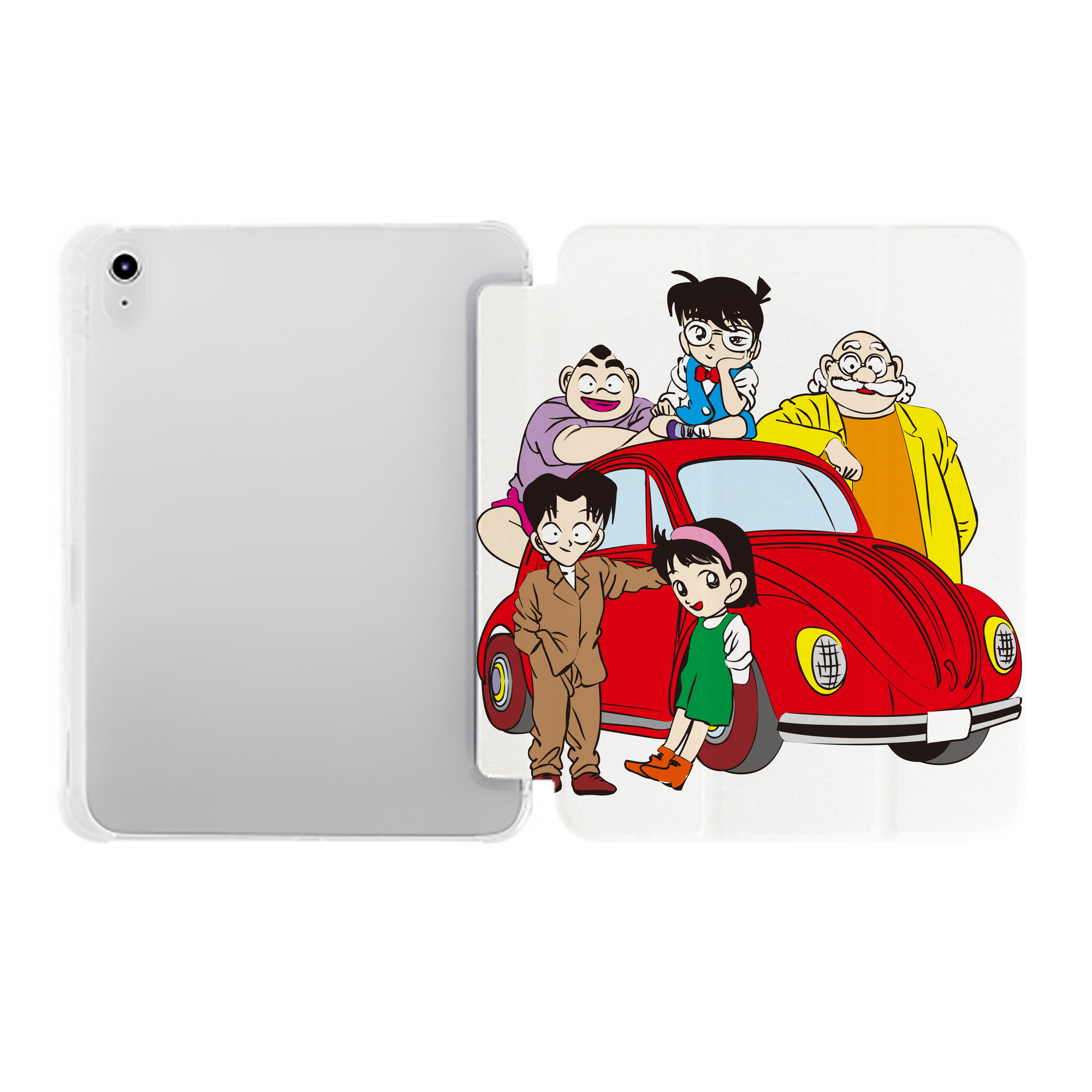 （画像用） 名探偵コナン Detective Conan IPad ケース ペン収納付き 三つ折りスタンド PUレザー×シリコン 対応機種9.5/10.5/10.9インチ